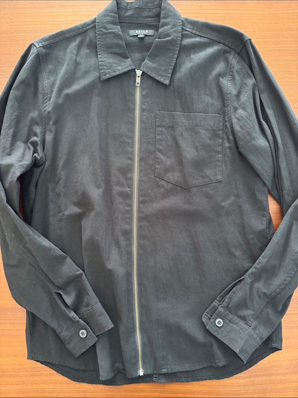 DSTLD Men's Black Zip-Front Casual Jacket